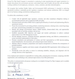 HSE Policy 2026